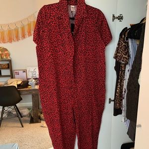 Smash + Tess Red Leopard Print Romper